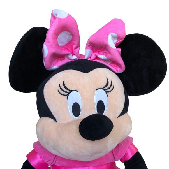 Disney Baby Minnie Mouse Jumbo Plush 36in 2012 Pink Polka Dot Bow Nursery Decor - Picture 3 of 11
